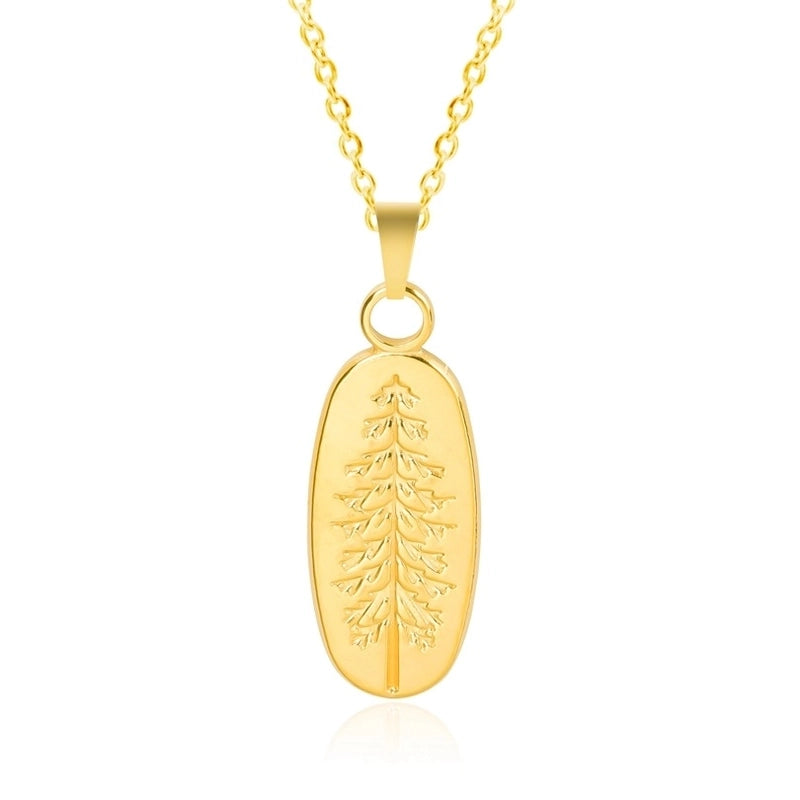 Casual Minimalist Tree 304 Stainless Steel 18K Gold Plated Pendant Necklace Necklace Pendant