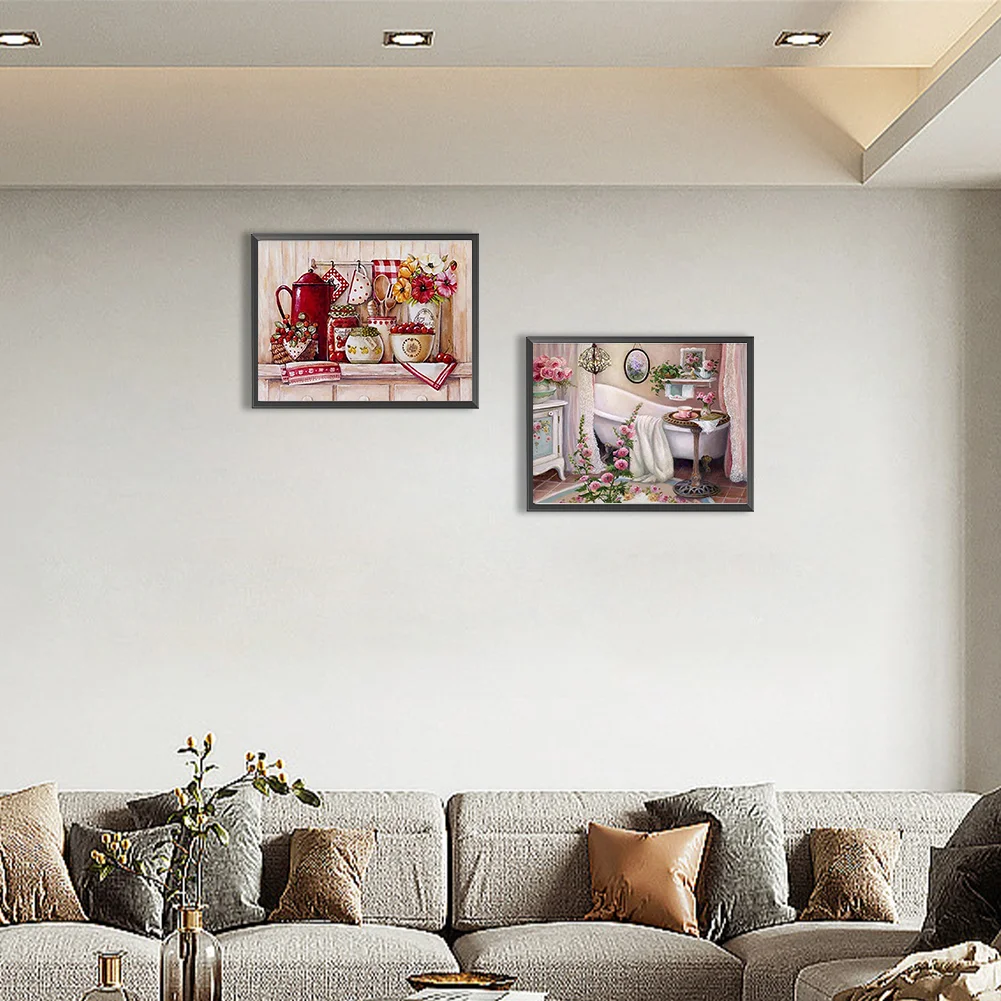 2pcs Diamond Painting - Full Round Drill - Home(Canvas|40*30cm)