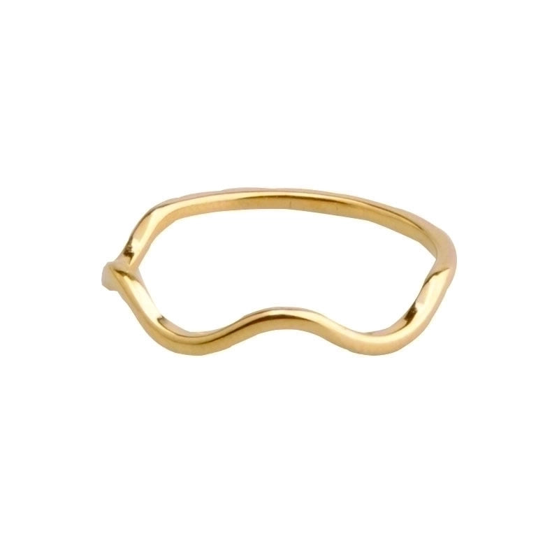 Titanium Steel 18K Gold Plated Minimalist Plating Metal Geometric Rings