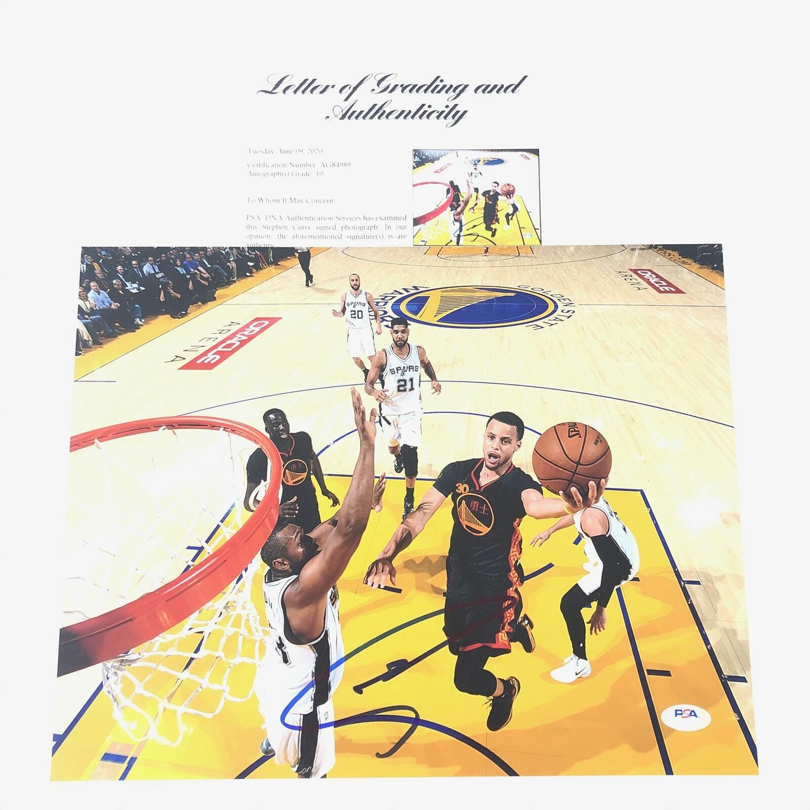 Stephen Curry signed 11x14 Photo Poster painting PSA/DNA Auto Grade 10 Autographed LOA