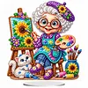 (Grandma)DIY Pearl Diamond Painting Acrylic Stand, Christmas Double-Sided Printed Tabletop Decoration, Special Shaped Diamond Art Craft Kit for Home Decor