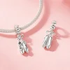 Ballet Shoe Charm Bead 925 Sterling Silver 