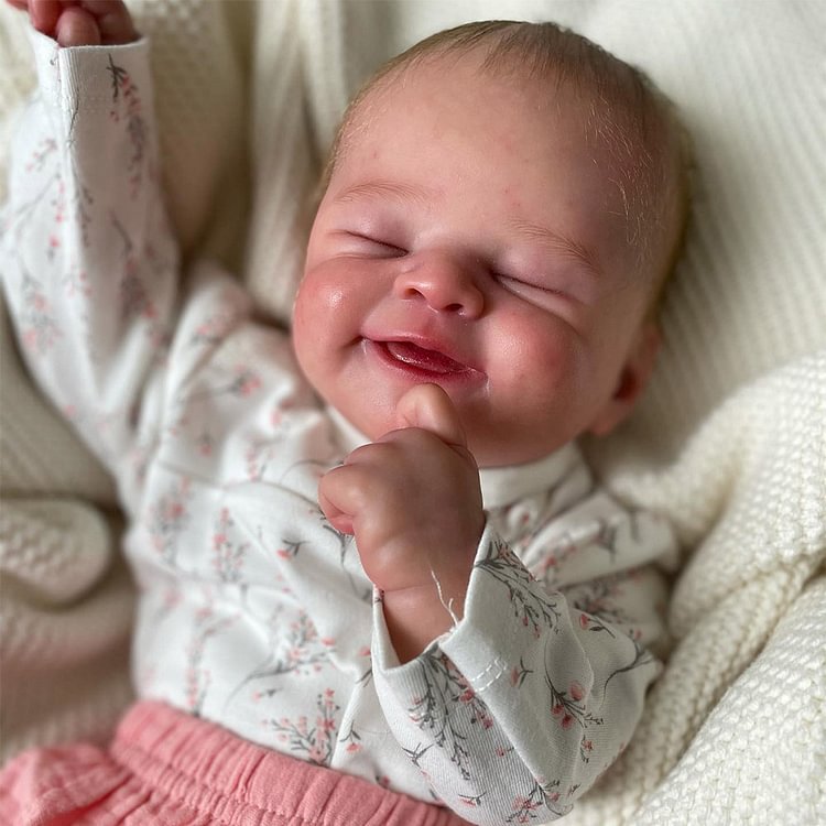 [New Series!]21"Cute Lifelike Handmade Soft Cloth Body Sleeping Reborn Girl Baby Doll Named Wanice Rebornartdoll® Rebornartdoll®