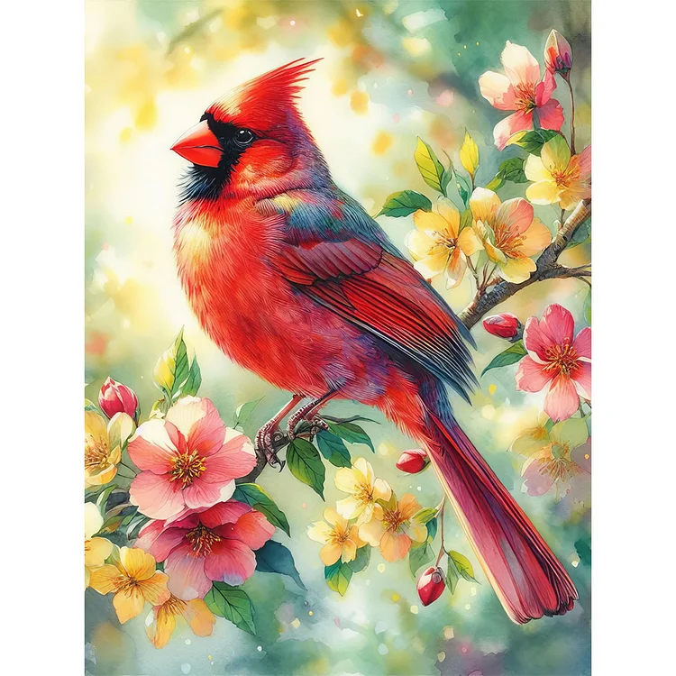 Forest Cardinal At Sunset 30*40CM (Canvas) Full Round Drill Diamond Painting gbfke