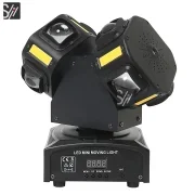 🛒Lumină cu cap mobil cu braț dublu Noua lumină stroboscopică cu fascicul DJ de 120W Efect de scenă rotativă RGBW Disco Party DMX Lumină de control al sunetului
