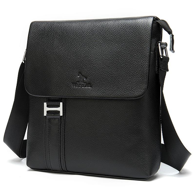 Men's Leather Shoulder Bag Business Casual Flip Type Crossbody Bag