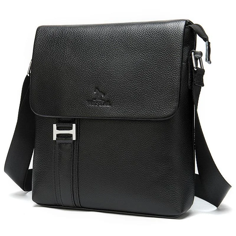 Men's Leather Shoulder Bag Business Casual Flip Type Crossbody Bag