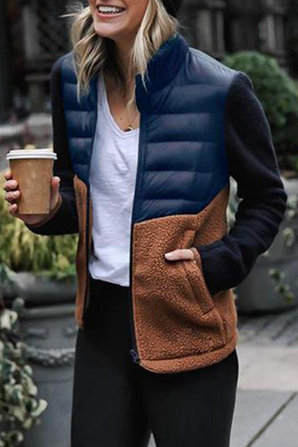 Women's coat Patchwork Contrast Color SlimFit Down Jacket site