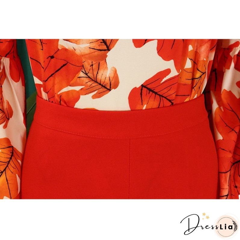 Flower Printed Wide Leg Pant Set