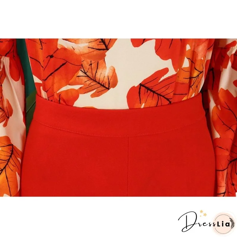 Flower Printed Wide Leg Pant Set