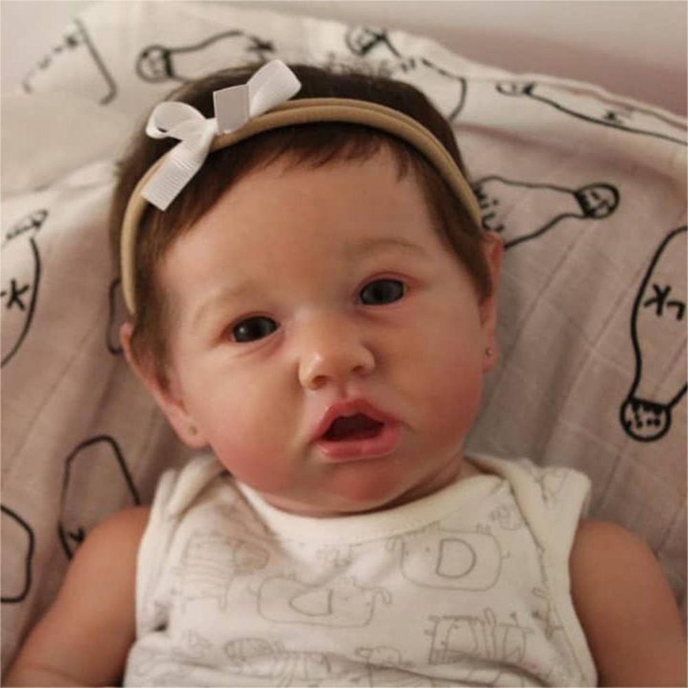 20'' Newborn Baby Girl Doll Hannah Look Like a Real Baby, Cute Lifelike Handmade Silicone Vinyl Reborn Toddler Doll