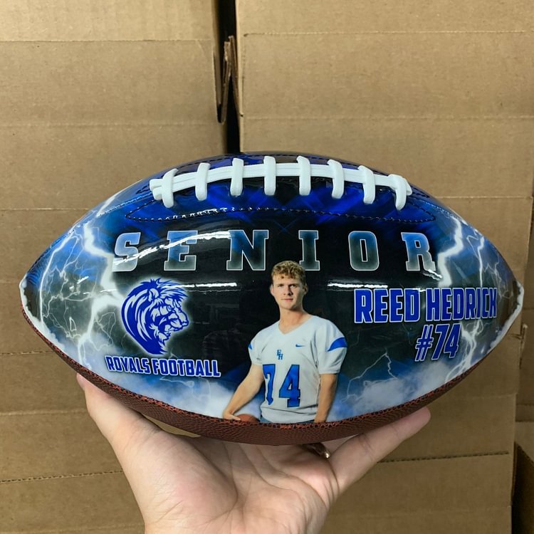 Thunderstorm Design | Custom Photo Football | Great for Senior Night, Coach Gifts, Team Gifts | Gift for Football Fans