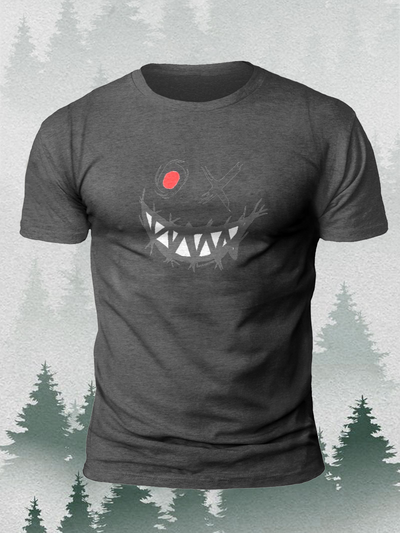 Smiley Evil Face Printed T-shirt