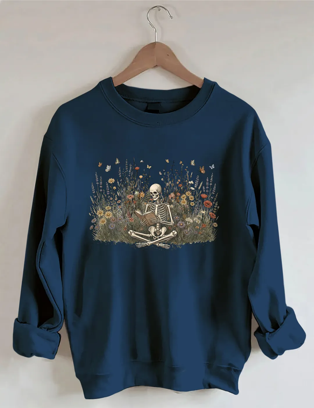 Skeleton Reading Book Sweatshirt