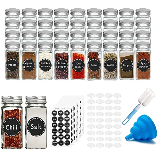 JARMING COLLECTIONS Glass Spice Jars with Shaker Lids - Spice Containers 16  oz Popcorn Seasoning Shaker or Parmesan Cheese, Cinnamon Sugar Dispenser