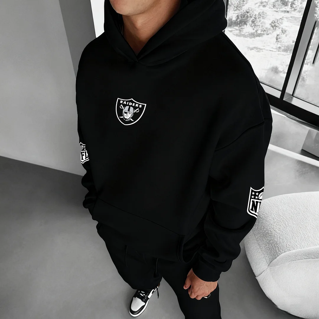 Unisex Rugby Championship Team Logo Print Oversized Casual Hoodie