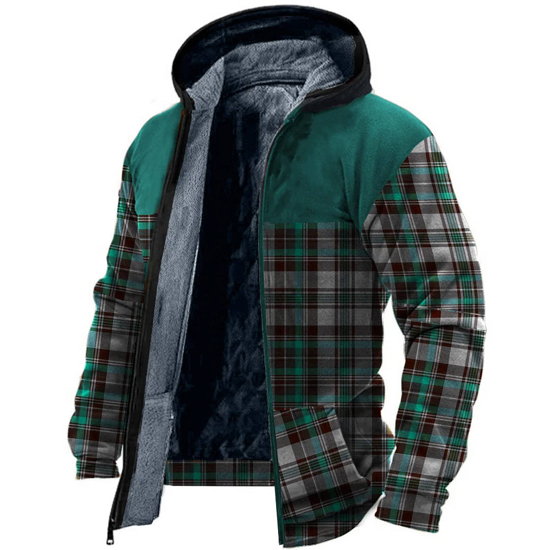Churchf Churchf New Winter Men's Hoodie Print Die Is Versatile, Loose, Velvet And Thick Zipper Coat