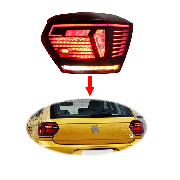Upgrade LED dynamic Tail light Tail lamp for  VW Volkswagen polo MK6 2019-2022 Taillight Taillamp ITN Auto