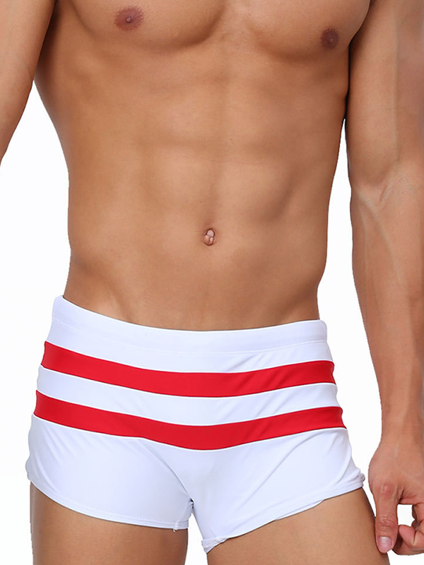 Striped Patchwork Solid Color Flat Corner Trunks