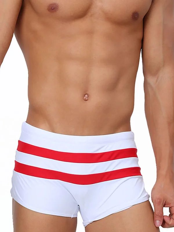 Striped Patchwork Solid Color Flat Corner Trunks