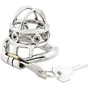 pornhint Pornhint Male Spiked Chastity Lock Stainless Steel Cage Ring Virginity Lock Chastity Belt