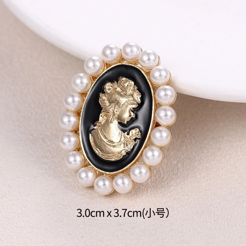 Retro Pin Portrait Alloy Plating Rhinestones Women’S Brooches