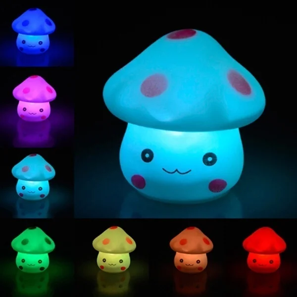 LED color changing romantic little mushroom cute light