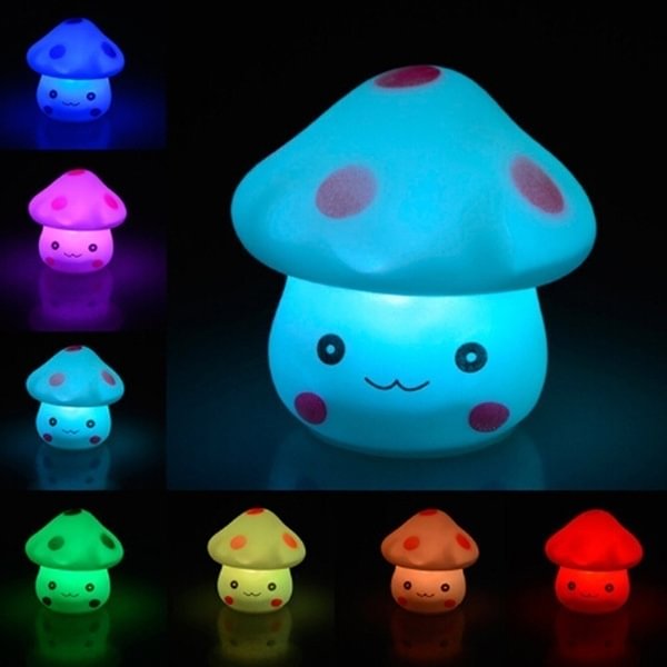 LED color changing romantic little mushroom cute light