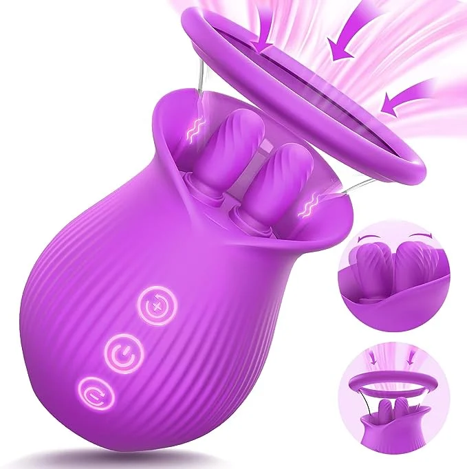 Sex Toy Vibrator for Women - 3 in 1 Rose Sex Toy with 10 Lick and Suck Vibrations