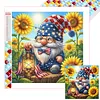 Sunflower Gnome 5D Square Drill Diamond Painting Kit 35x35cm for Adults Beginners DIY Home Decor Gift