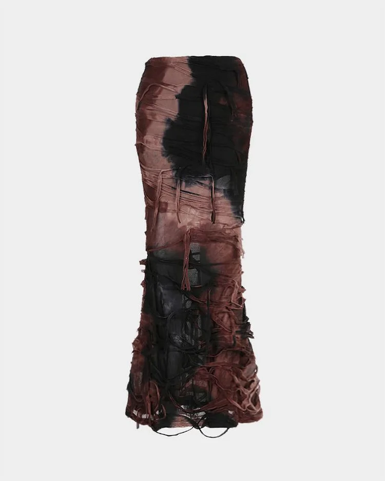 Dune Raider Post-Apocalyptic-Style Maxi Skirt