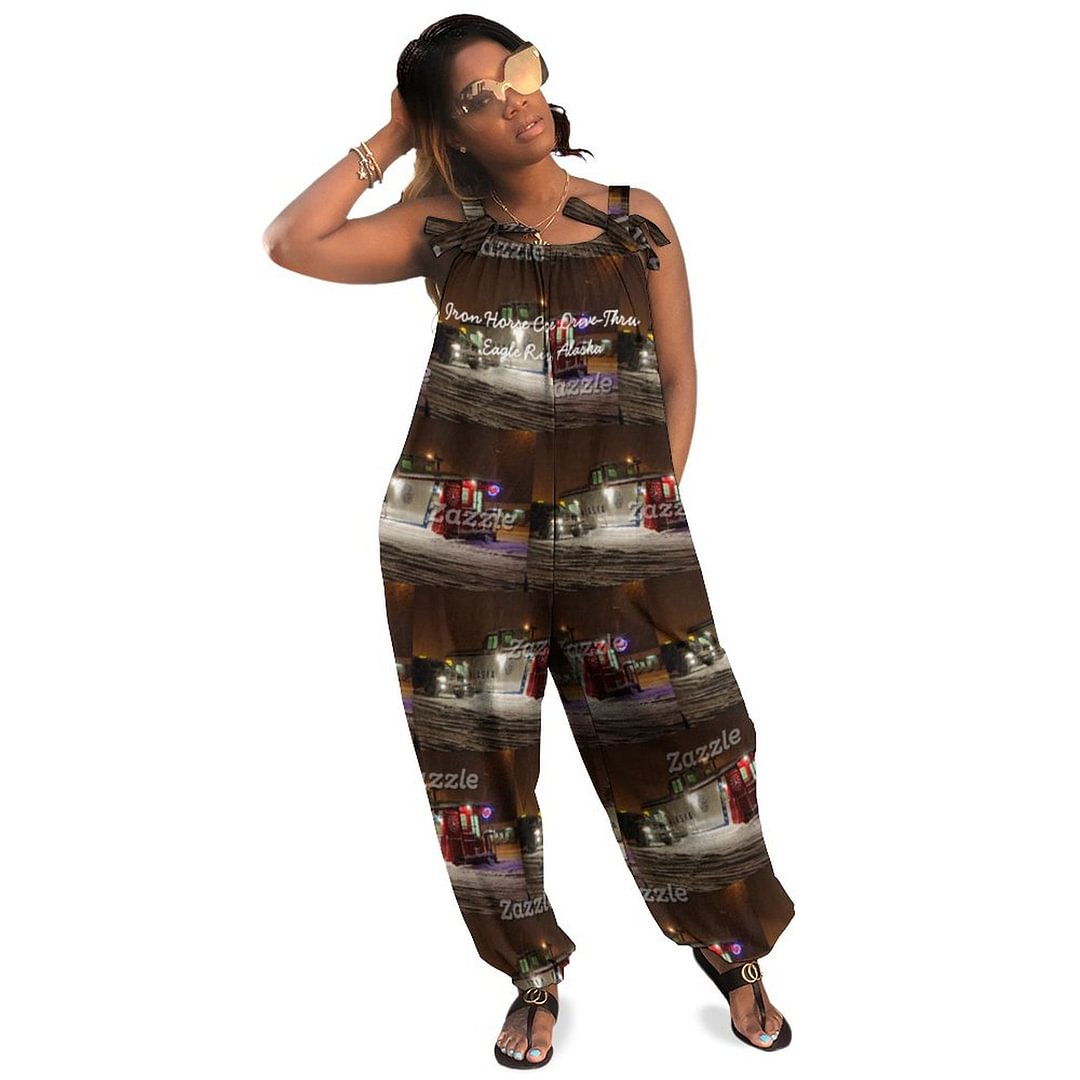 Alaska Iron Horse Coffee Drive Thru Boho Vintage Loose Overall Corset Jumpsuit Without Top