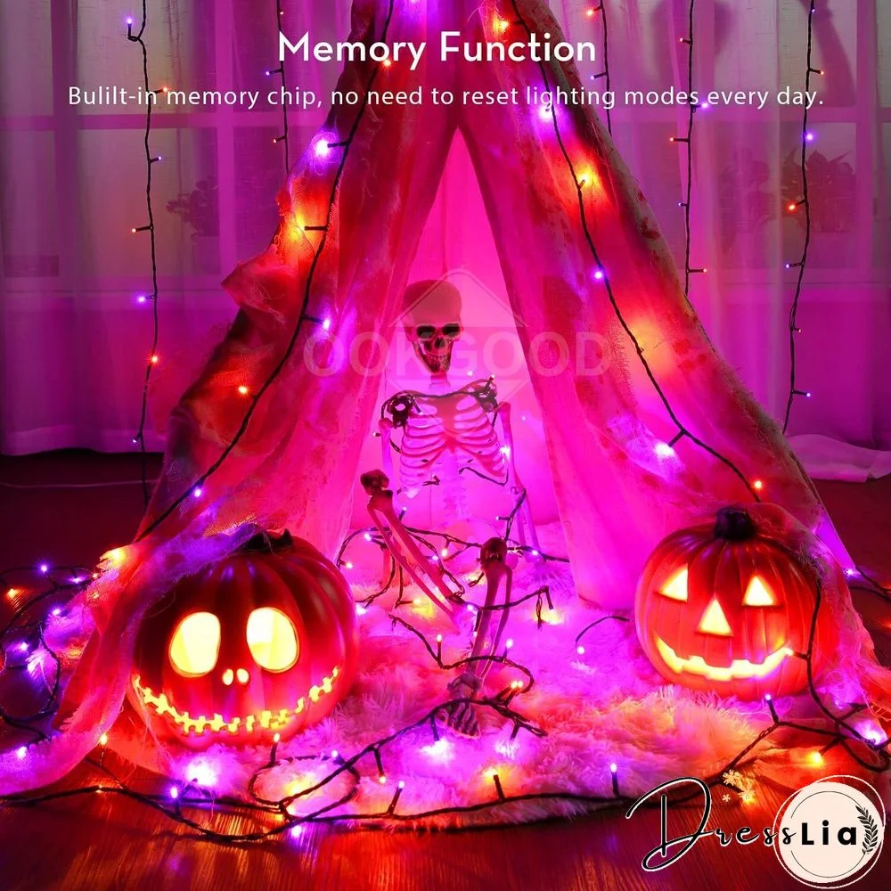 Solar String Lights With Remote Control For Halloween Decoration