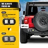 Nilight Rear Bumper with Spare Tire Carrier Compatible for 2018-2025 Wrangler JL JLU Unlimited?2/4 Doors) 2" Hitch Receiver w License Plate Bracket 2 LED Lights D-rings