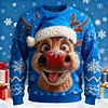 3D Print Unisex Deer Crew Neck Christmas Ugly Sweatshirt by Inlyline