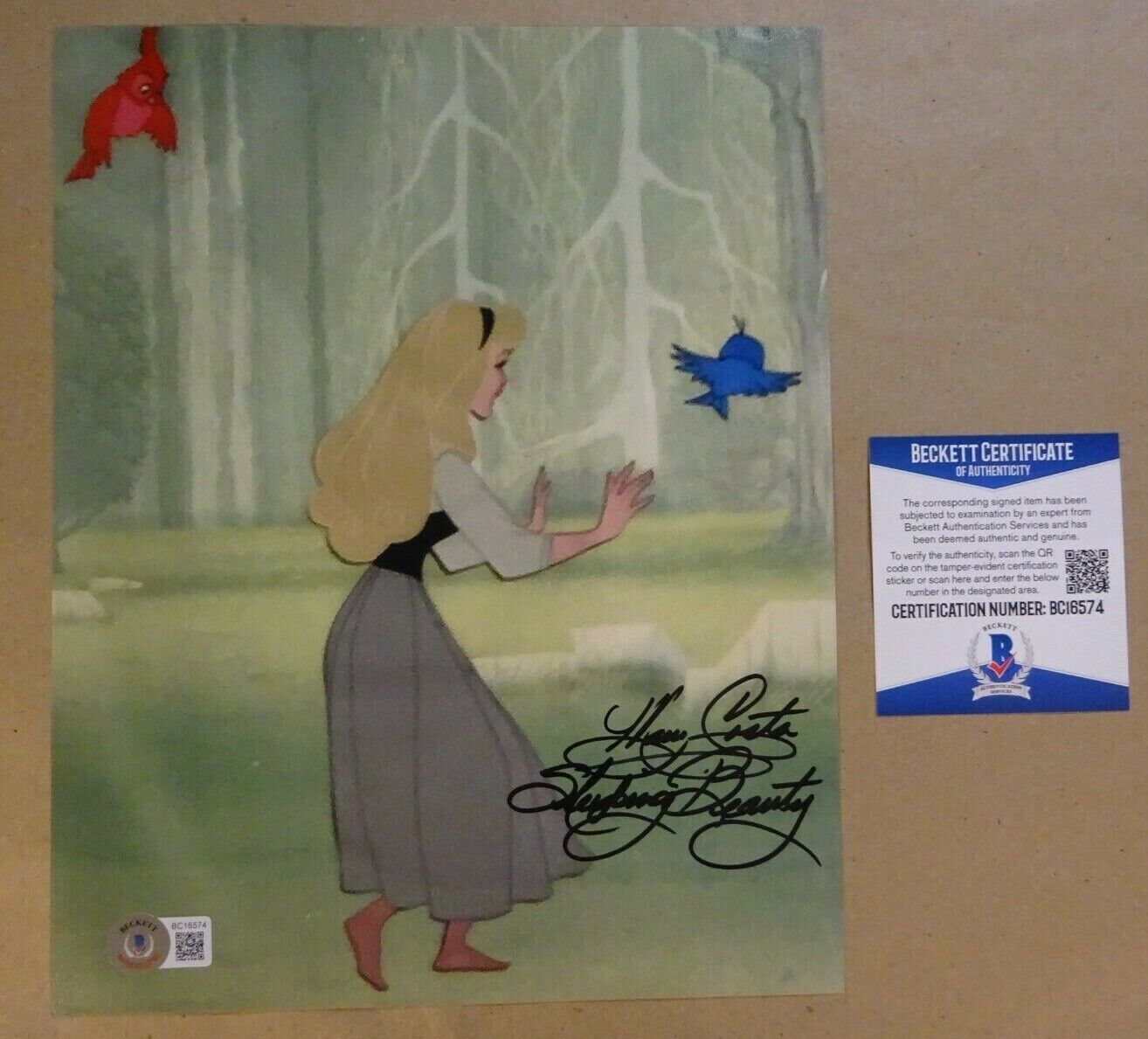 Autographed MARY COSTA Signed 8x10 Disney SLEEPING BEAUTY Photo Poster painting BECKETT BAS COA