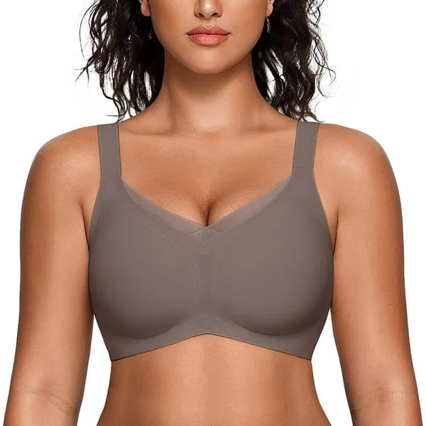  Almost Gone-Women's Wireless V-Neck Crossover Mesh Seamless Push-Up Bra