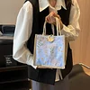 Flower Cotton Linen Picnic Lunch Shopping Handbag