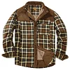 Men's Thicken Plaid Shirt Fleece-Lined Plus Size Windproof Hooded Jacket Coat