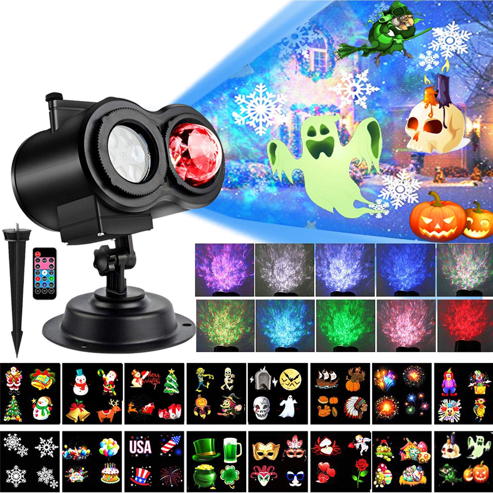 

LED Colorful Water Wave Us-Bluetooth Laser Projector Night Light, 501 Original