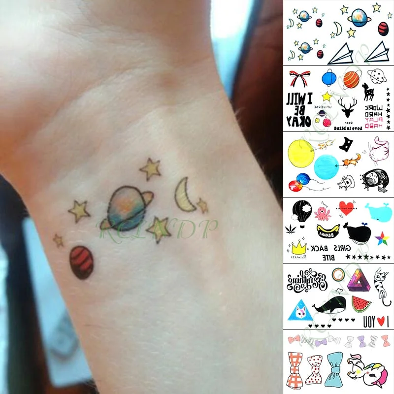 Waterproof Temporary Tattoo Sticker Love Heart Heartbeat Fake Tatto sexy clavicle Hand Arm Flash Tatoo for Kid Girl Men Women
