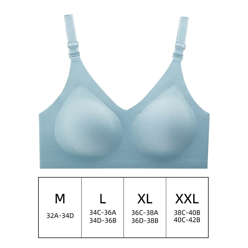Seamless Women Bra Latex Sexy Lingerie Wire Free Brassieres Underwear Bralette Soft Bra Solid Color Crop Tops for Female M-XXL