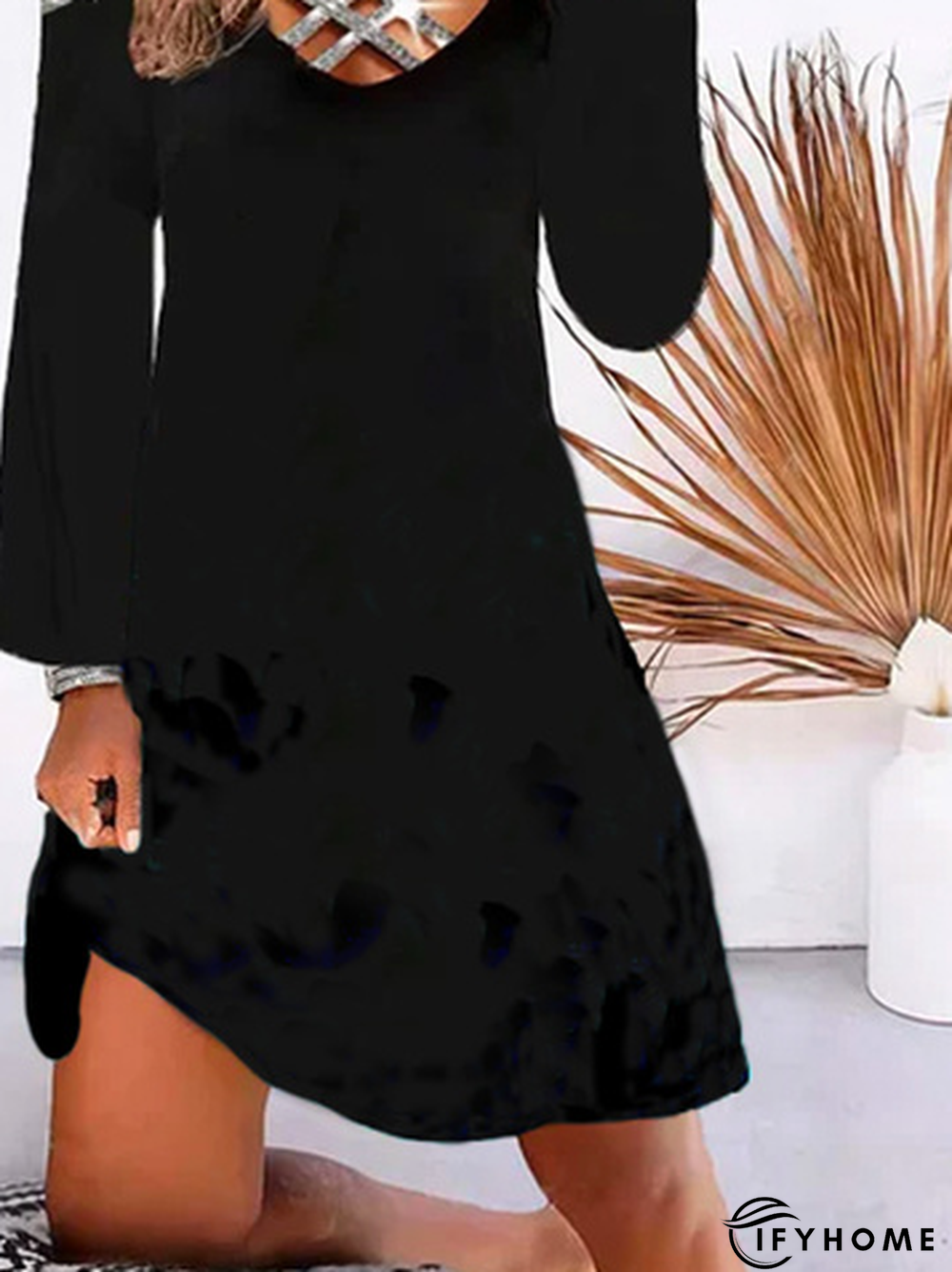 Casual Solid Regular Fit Knitting Dress | IFYHOME