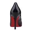 Women's 90mm Middle Heels Pointy Toe Red Bottom Pumps Gradient Color Patent