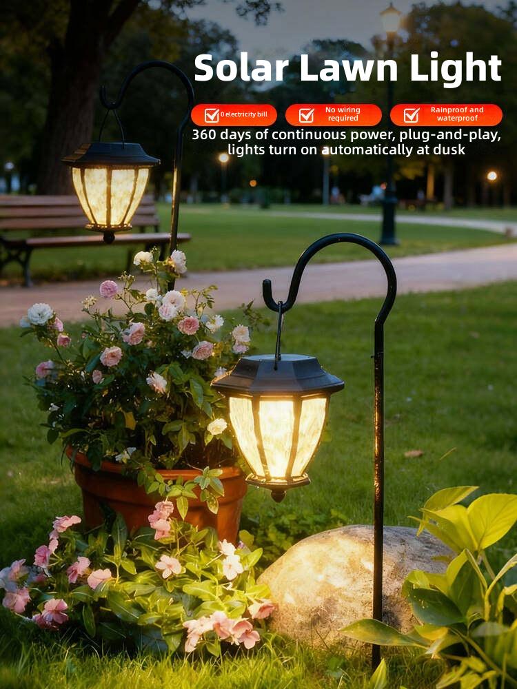 Solar Lawn Light with Automatic Dusk Activation for Outdoor Garden Lighting