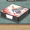 (US Local)PU Butterfly Flower Diamond Painting Notecard Box with 160 Sheets of Paper