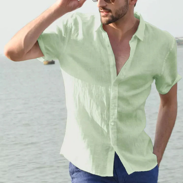 Summer Men's Solid Color Short Sleeve Casual