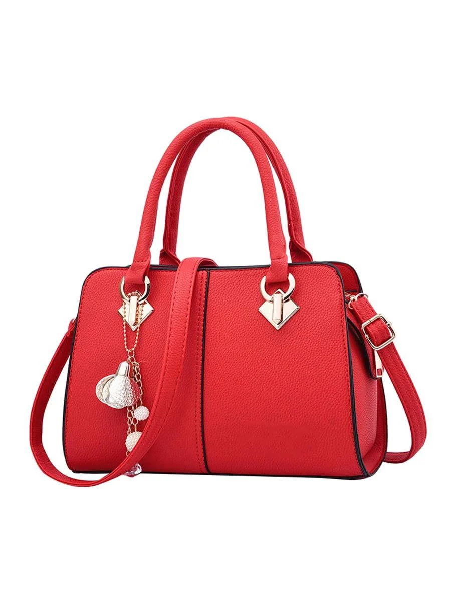 Women Handbag Solid Color Boston Bag