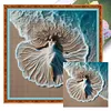 (Multi-Style) Beach Dress Girl-11CT Stamped Cross Stitch 45*45cm/17.72*17.72in