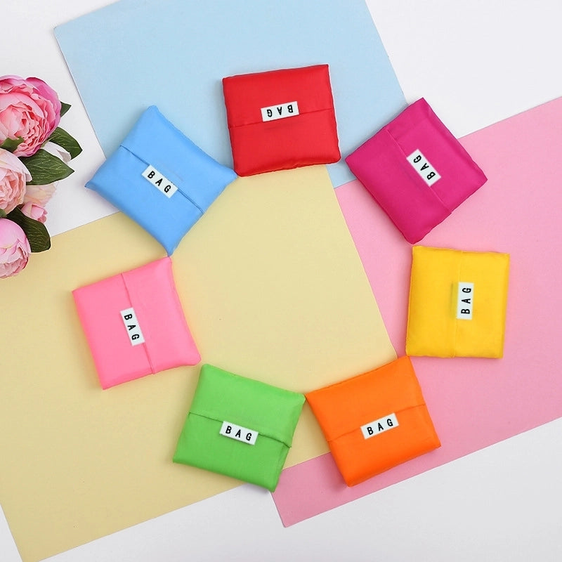 Small Square Bag Portable Folding Shopping Bag Environmental Protection Handbag Oxford Cloth Bag Advertising Logo